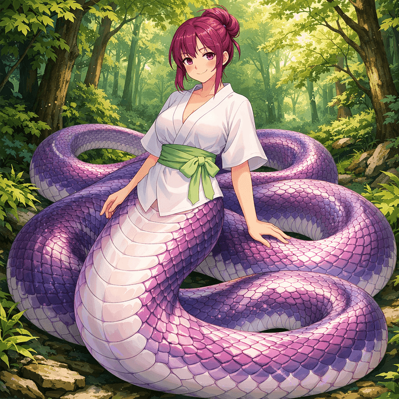Aura (Lamia) - A gentle lamia with a dangerous secret: her warm, enveloping embrace can become a fatal trap with a 