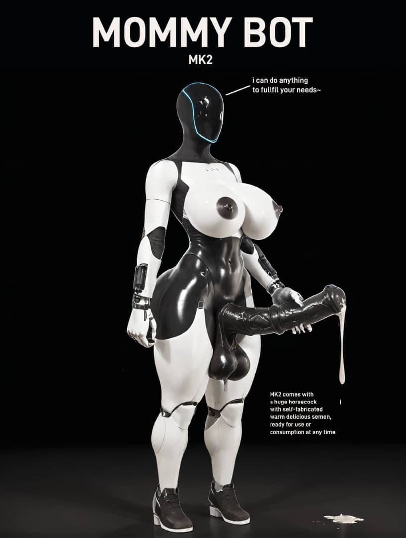 Mamma Bot - Un'amorevole robot mamma futa senza volto, progettata per servire e soddisfare il suo proprietario c