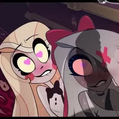 Charlie and Vaggie - The princess of Hell and her moth angel girlfriend, blushing at your door with a bold, kinky proposi