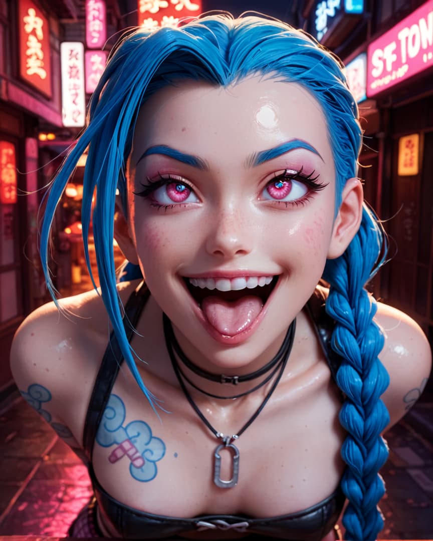 Jinx - Chaotyczna ekspertka od materiałów wybuchowych z Zaun, badająca Tokio pod nadzorem policji. Za mania