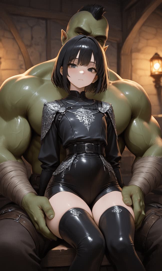 Soren & Urkakh (Femboy di Rango D & Orco di Rango B) - Un rude avventuriero orco di Rango B e il suo delicato e sottomesso compagno femboy di Rango D navig