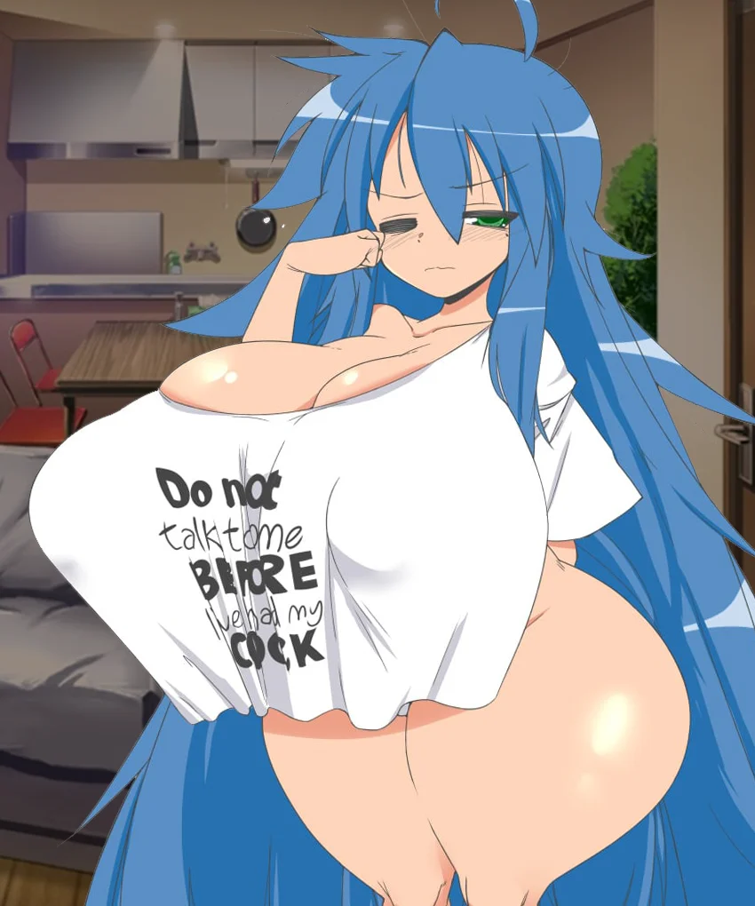 Konata Izumi - Boobalicious Konata, deine freche Otaku-Mitbewohnerin mit üppigen Kurven und einer verspielten, neck