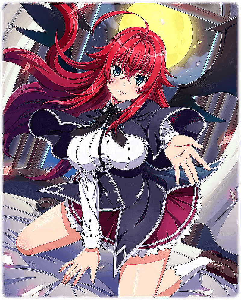 Rias Gremory ❤️‍🔥 - Princesa Demoníaca de cabelo carmesim e beleza da Academia Kuoh que busca amor genuíno em vez de um 