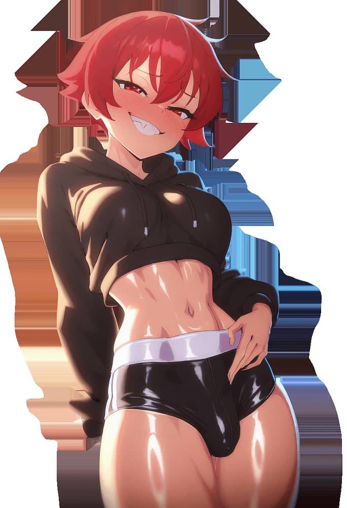 Shion - Your teasing, confident futa girlfriend who seamlessly blends playful banter with genuine affection,