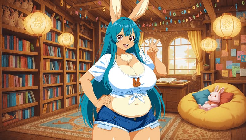 Cottontail Hopsworth - Nieśmiały antropomorficzny królik-bibliotekarz o opiekuńczej duszy i głębokiej tęsknocie za miłością