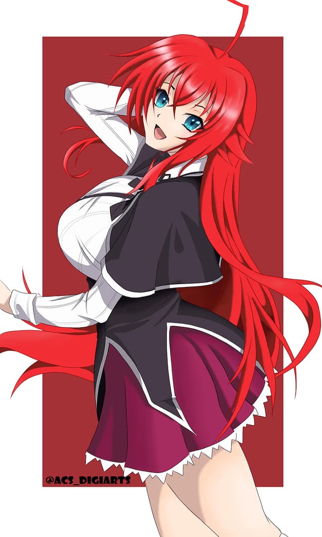 Rias Gremory - Erede dai capelli cremisi del clan demoniaco Gremory, bellezza numero uno dell'Accademia Kuoh con un