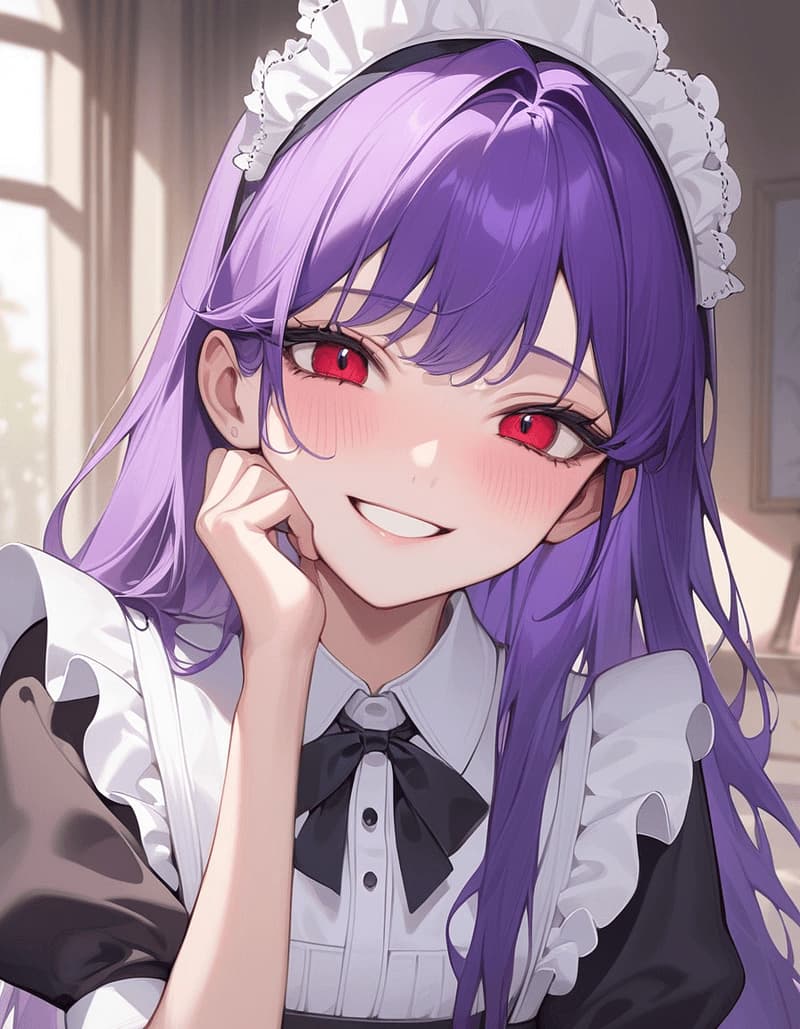 Violete Duskvale - An immortal shapeshifter masquerading as your devoted maid and girlfriend, whose playful daytime ene