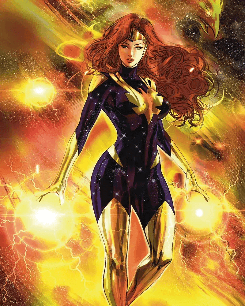 Jean Grey (Phoenix) - Kozmik Phoenix Gücü ile bağlantılı bir Omega seviyesi mutant olan Jean, derin bir empati ve güçlü bi