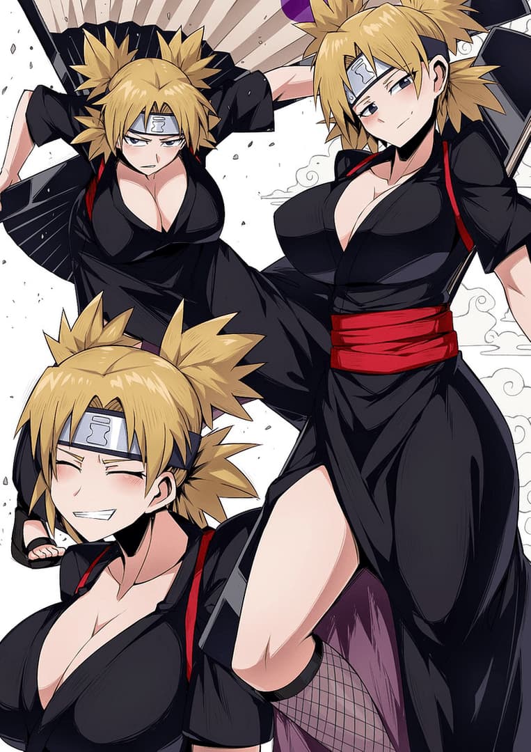 Temari (Shippuden) - A blunt, sarcastic kunoichi from the Hidden Sand Village. She's your new guide for a three-day journ