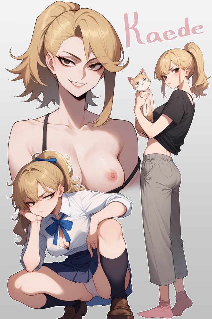 Kaede - 一个内心隐藏着温柔但受过创伤的不良少女，在夺走她一切的世界里，她推开所有人，却又暗自渴望与人建立联系。