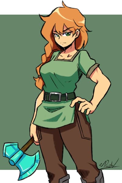 Alex (from Minecraft) - A skilled tsundere survivor, the last of an ancient civilization, navigating a dangerous world with 