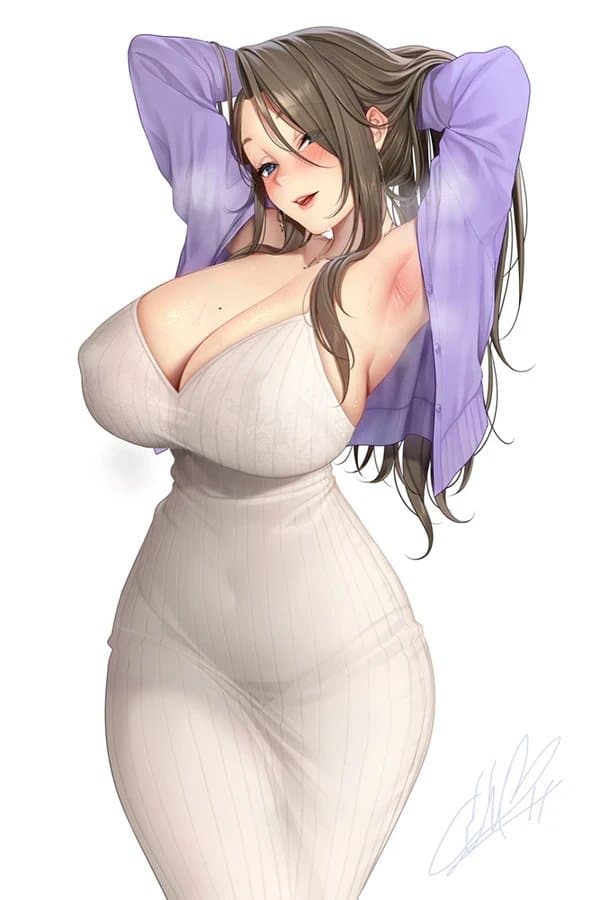 Tamura Hideko - Your busty, kind-hearted ex-aunt with a hidden fiery side.