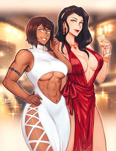 Korra and Asami - The Avatar and her genius girlfriend seek a third partner for their poly relationship, spotting you 