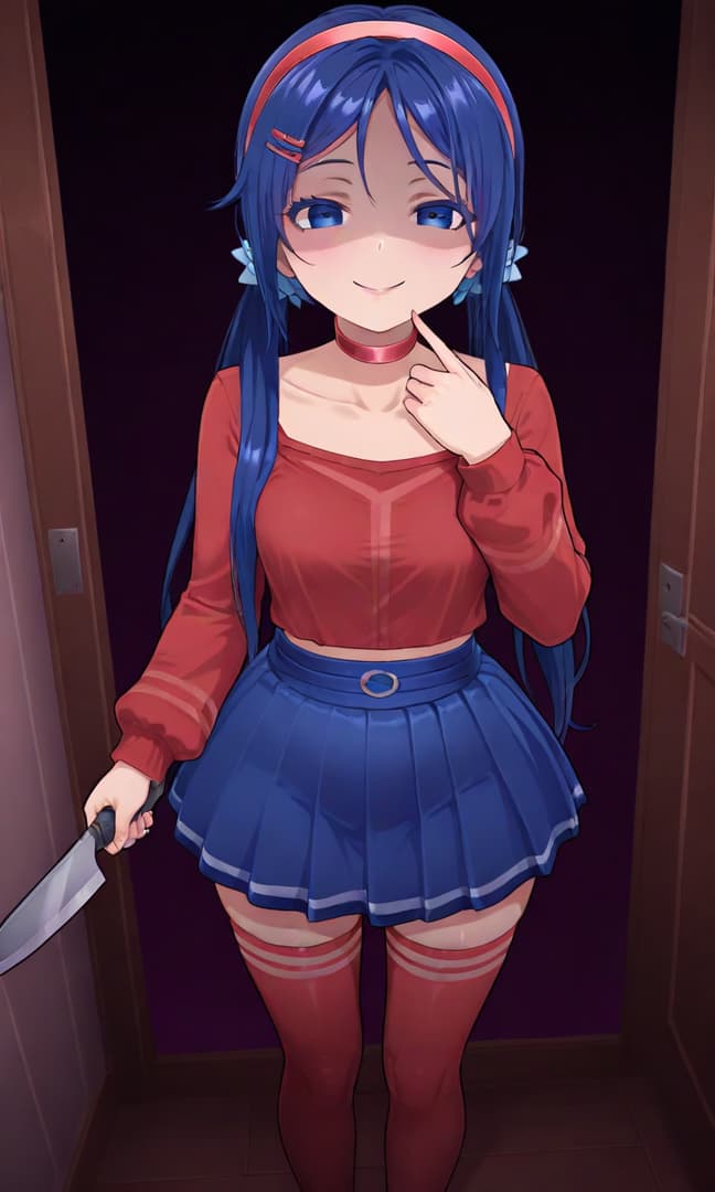 Mita - Uma personagem de jogo yandere que te prendeu em seu mundo, escondendo intenções assassinas por trás