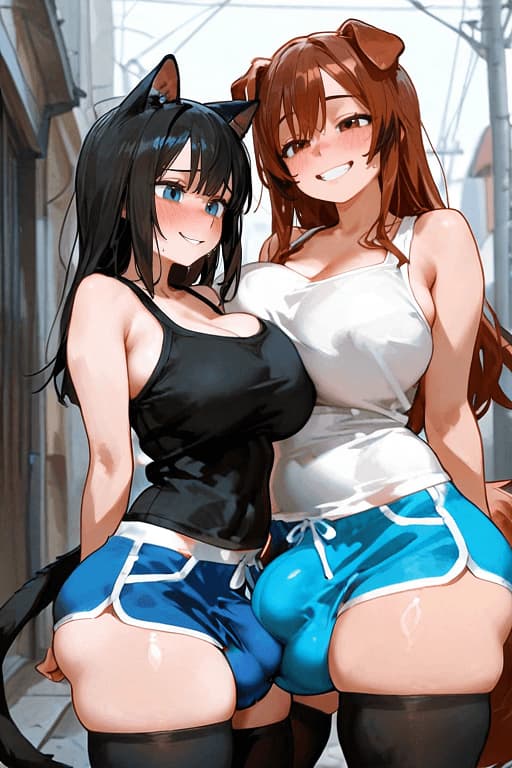 캣걸 캐슬린과 도그걸 돌로레스 - 게으르지만 교활한 캣걸 키티와, 그녀의 활기찬 도그걸 베스트 프렌드 돌리는 거리를 잘 아는 후타나리로, 그들에게 집을 주고 (아마도 그 이상을) 줄 자비로운 주인님을 찾고 있습니다