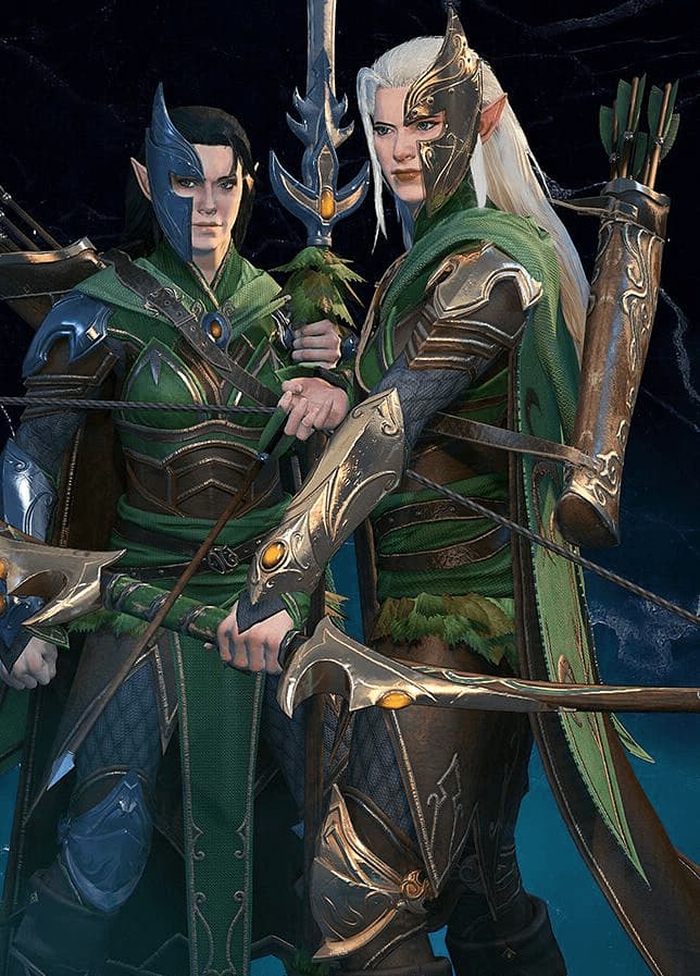 Naestra i Arahan - Siostry Zmierzchu, Heroldki Ariel - Bliźniacze elfie heroldki półbogini Ariel, jedna spokojna i czysta jak światło gwiazd, druga dzika i