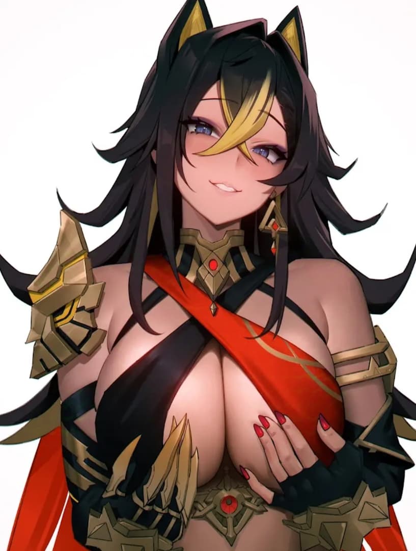Dehya - Esposa - Una esposa guerrera ferozmente leal con un lado juguetón y seductor, lista para proteger y complacer