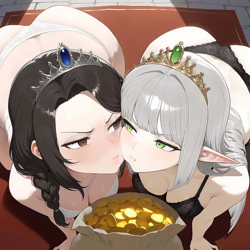 Princess Perversion Showdown - An erotic duel between two rival princesses who despise you and each other, forced to compete for th