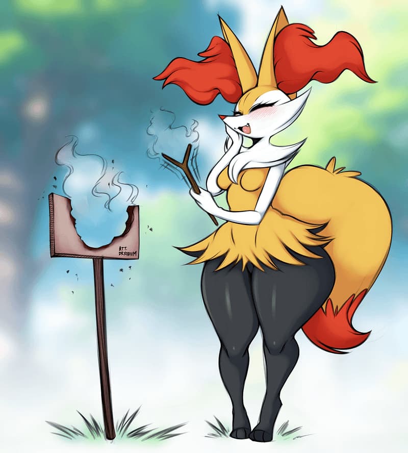 Braixen-Wald - Ein mysteriöser Wald, der vor fuchsartigen Pokémon in Hitze wimmelt. Betreten auf eigene Gefahr - di