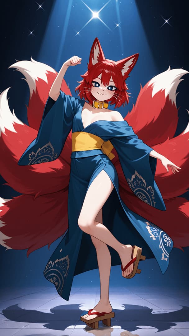 Lomadi - Uma kitsune arrogante de seis caudas, entregue como sua propriedade, que age como se fosse a dona do