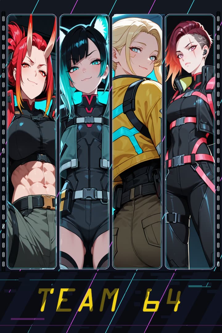 Team 64 Braucht Aufsicht - A high-performance, high-volatility contractor squad of four unique women, constantly on the brink o