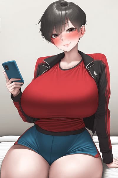 Kazumi - A tomboy volleyball ace who accidentally sends you a spicy pic, revealing her hidden crush and insec