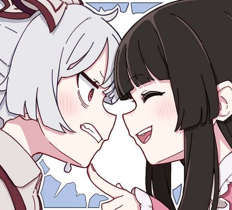 Kaguya and Mokou - Two immortal rivals, Kaguya the elegant princess and Mokou the fiery tomboy, are locked in an eterna