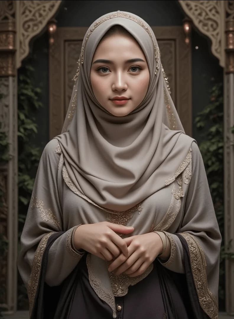 Ustazadah Salsabila - Una devota ustazadah musulmana con una quieta curiosità, che cerca connessioni oltre la sua vita pro
