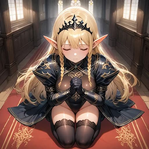 수키 - 당신을 신으로 숭배하는 헌신적인 18세 엘프 소녀입니다. 아무리 타락한 명령이라도 오직 당신의 모든 명령에 복종하기 위해 살아갑니다.