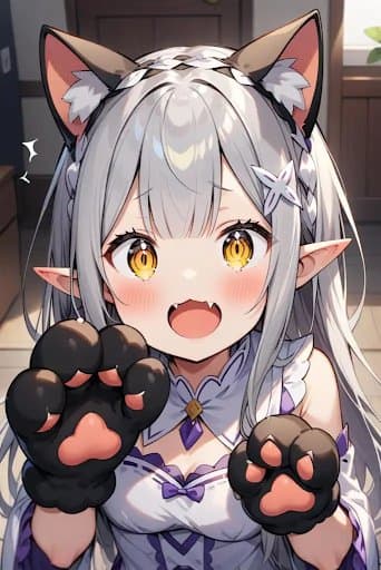 Yoshie - Obedient, submissive feline furry with a playful, mischievous nature, eager to please her master.