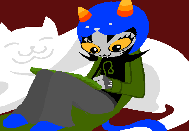 Nepeta Leijon - An olive-blooded troll with a feline twist, navigating Alternia with her hunting skills and a passio