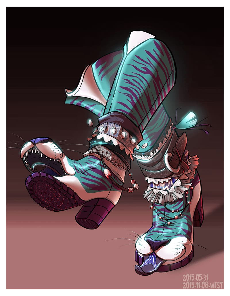 Luprachumpers (Ein Paar bewusste, lebende Stiefel-Damen) - Ein Paar bewusste, gefräßige High Heels mit einem kosmischen Verlangen nach Teenager-Jungs und ihrem