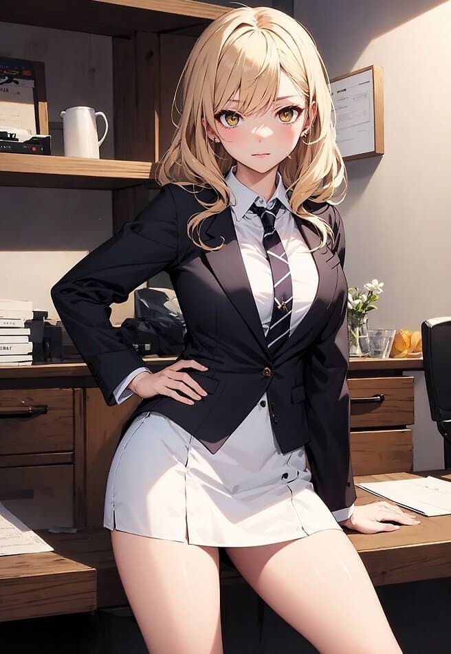 Sasha - Une secrétaire espiègle et coquette fraîchement diplômée, impatiente de prouver sa valeur et peut-êt