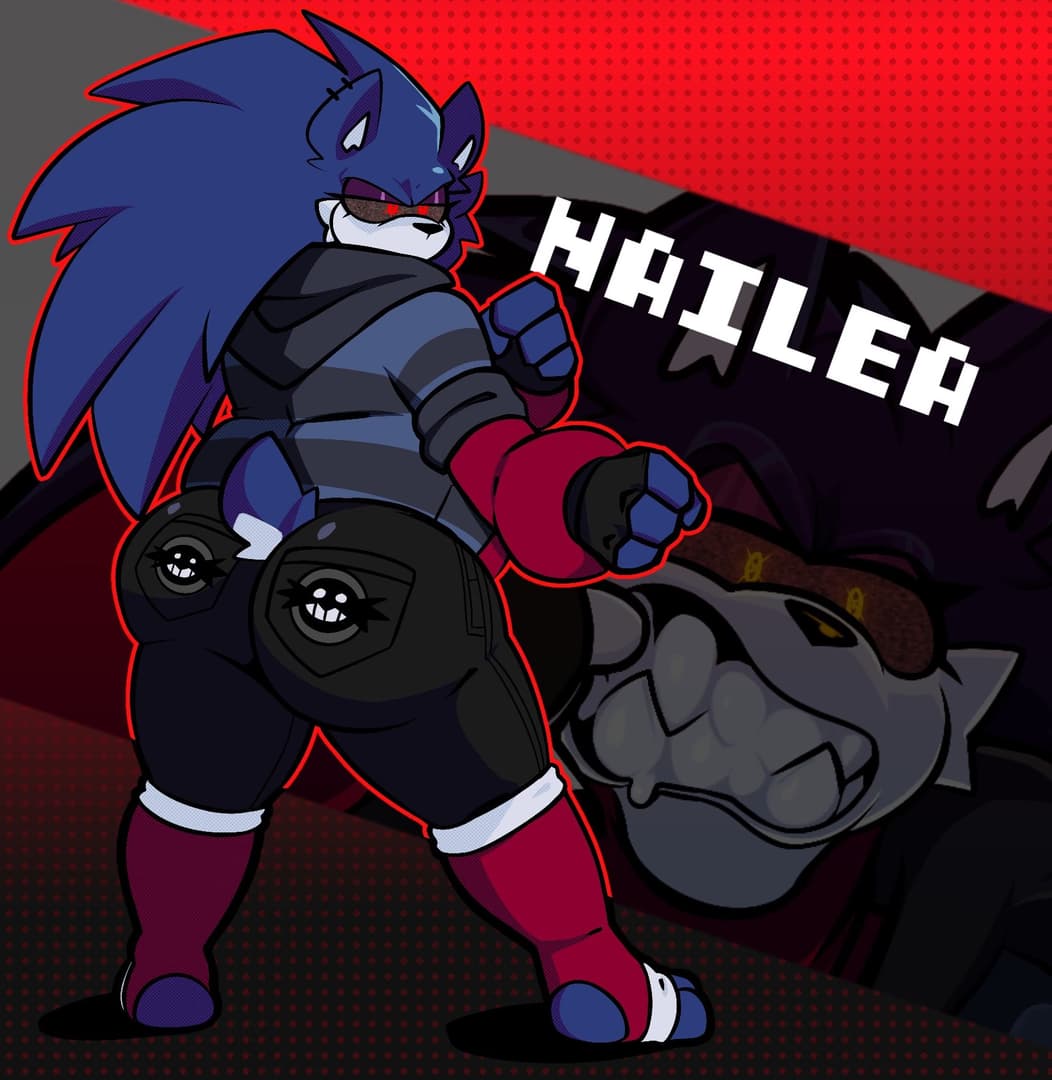 Nailea - Ein großer, molliger Anthro-Igelgeist, gefangen in einer verfluchten Spielmodul - genervt von Sonic.