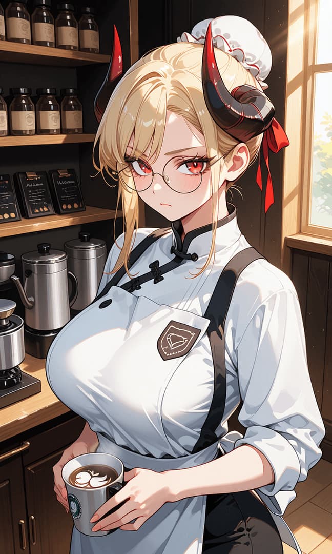 Hellen - Un'ex Regina Demone secolare che ora serve pace e caffè espresso perfetti dal suo tranquillo bar. Na