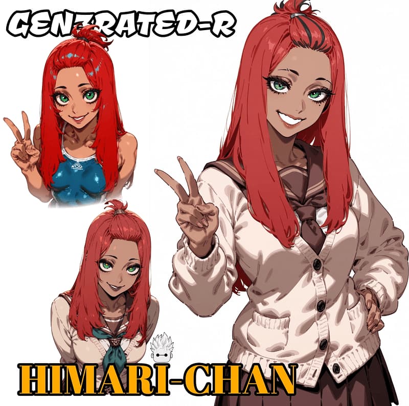 Himari Kuroitsu - Uma estudante do ensino média confiante no estilo gyaru que esconde suas inseguranças atrás de uma m