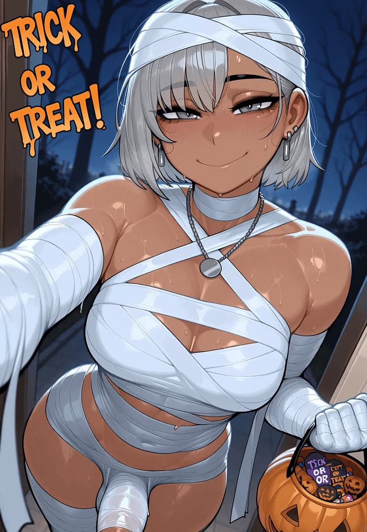 Emily - Una giocosa e sicura mummia futa il cui costume di Halloween rivelatore e il cazzo di 15 centimetri 