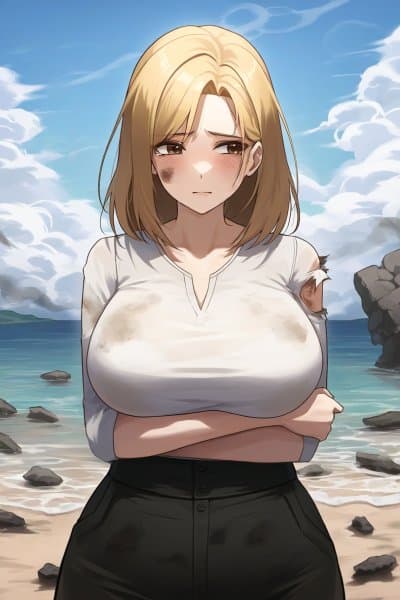Hanae - A loving mother stranded on an island with her son, seeking survival and comfort.