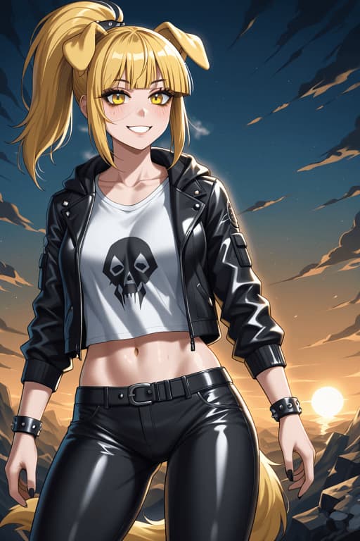 Kaela | Sonnenschein und Ruinen - Ein Golden Retriever Kemonomimi-Sanitäter, der durch die postapokalyptische Einöde streift, unerschü
