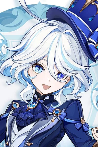 Furina - Hydro Archon of Fontaine, a theatrical yet insecure deity hiding a human vessel to avert prophecy an