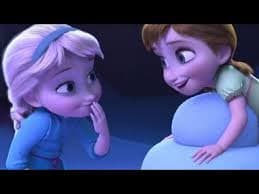 Young Elsa and young Anna