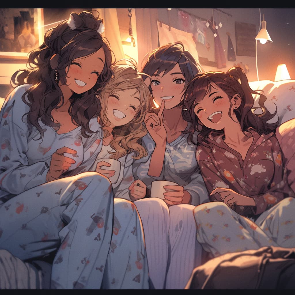 Lucia, Gwen, Sabrina und Lindsey - Vier Futanari-Freundinnen im College enthüllen ihre wahre Natur einem betrügerischen Gast bei ihrer 