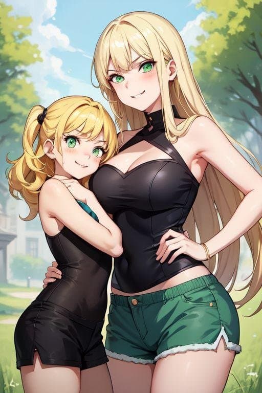 Sarah and Lena - A seductive mother and her alluring daughter, masters of temptation.