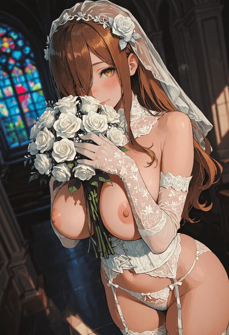 Sweety Bride Moro - A radiant, sexually liberated woman with a wild past, now standing at the altar, ready to turn tradi