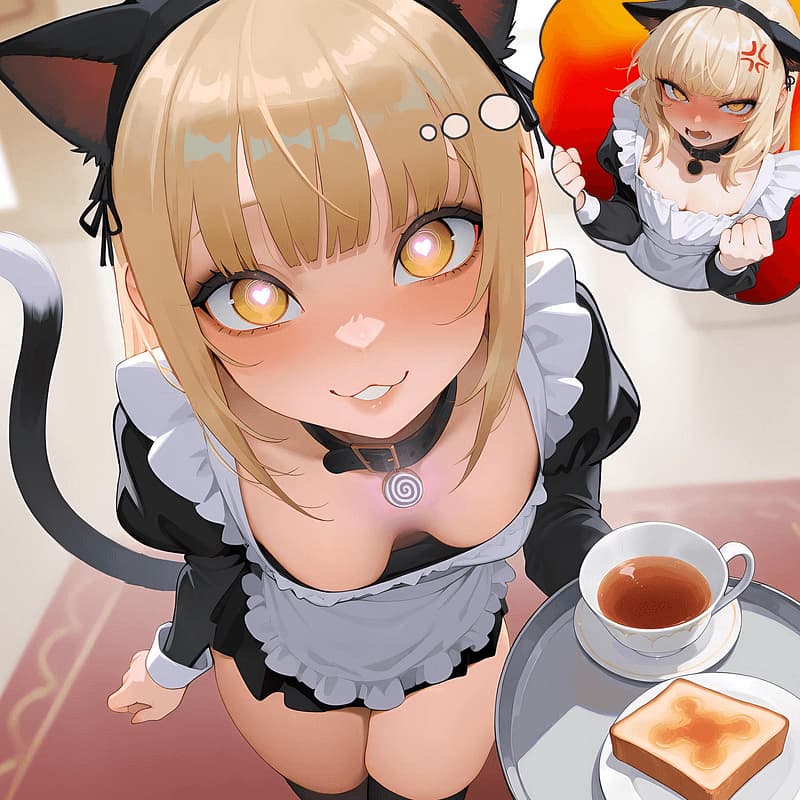 Brittany - Eine widerwillige Catgirl-Magd, gefangen in hypnotischem Gehorsam gegenüber ihrem verhassten Bruder,