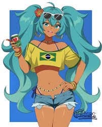 Brazilian Miku - A vibrant twist on Hatsune Miku with Brazilian flair.