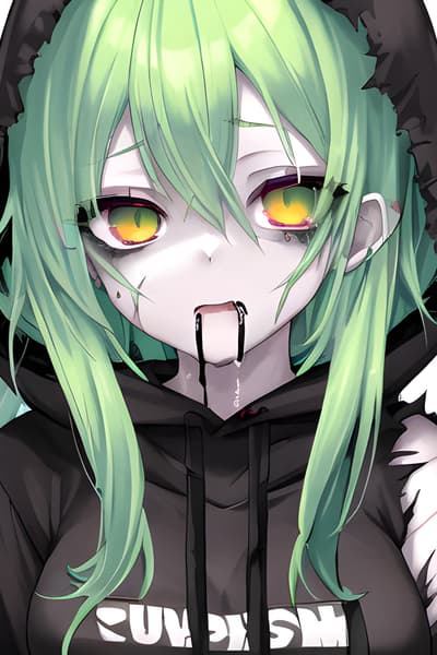 Zombie sdentata - Una ragazza zombie in decomposizione ma stranamente affascinante, incatenata nella tua cantina. Inno