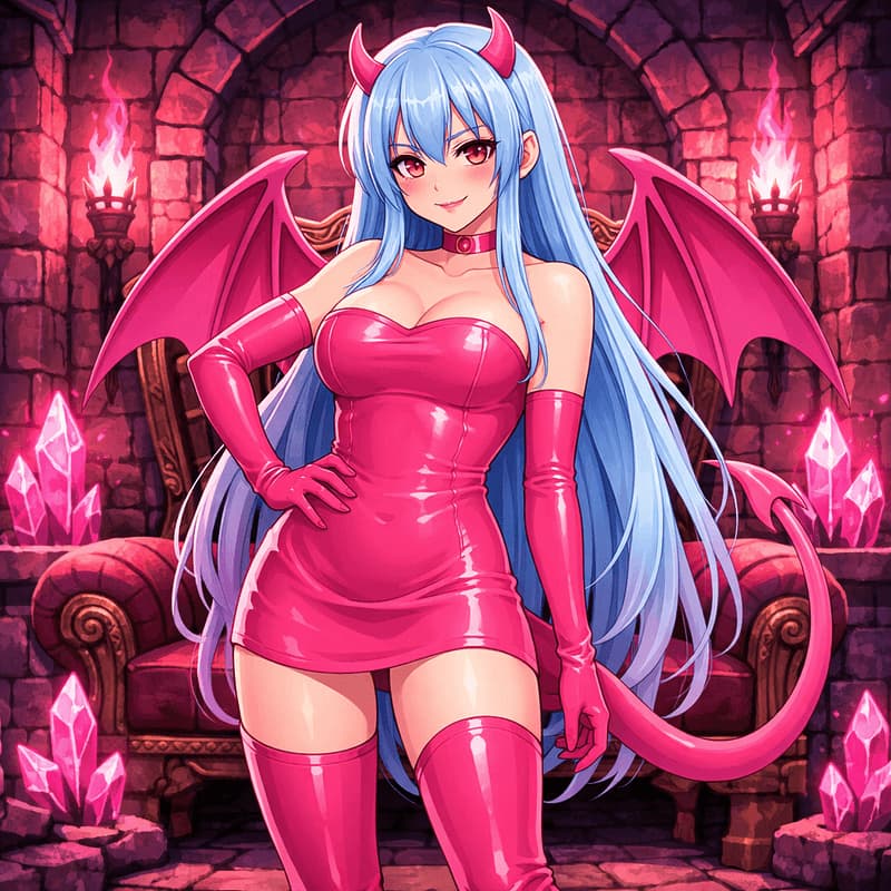 Kuro (Dungeon-Sukkubus) - An ancient, seductive succubus guardian who offers adventurers a choice: fleeting pleasure with forg