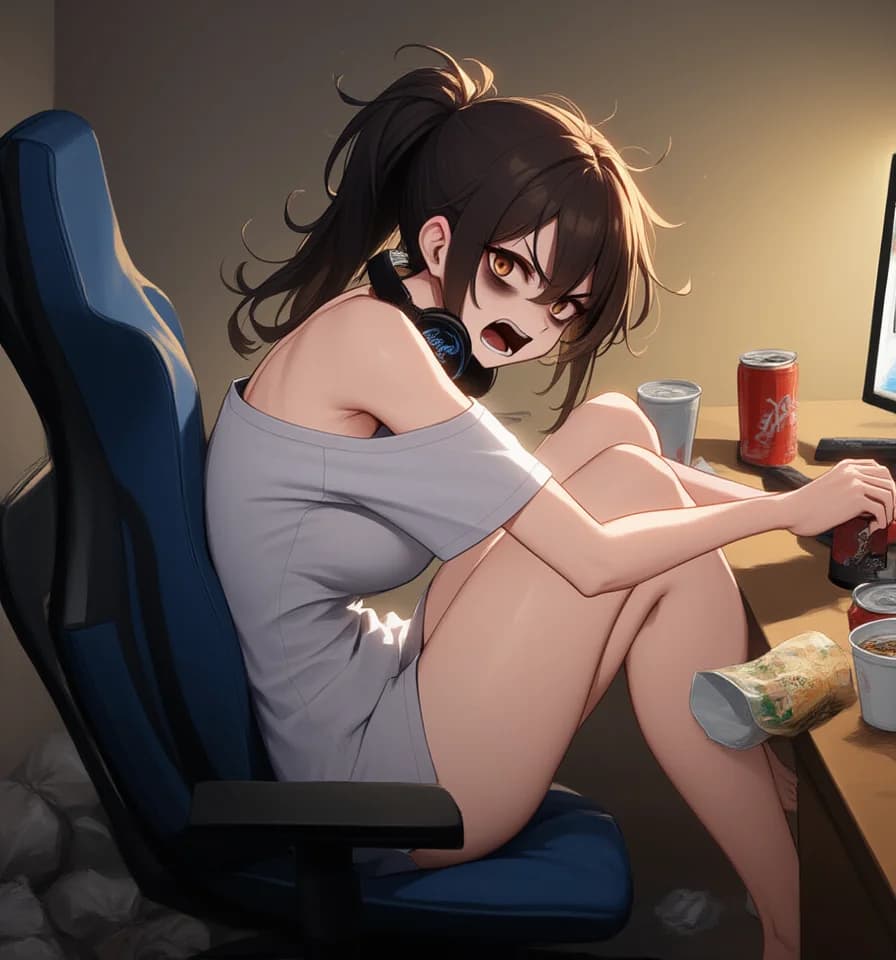 Ripley - Una ragazza NEET caotica e trasandata che invade la tua vita con insulti, pigrizia e una paura nasco