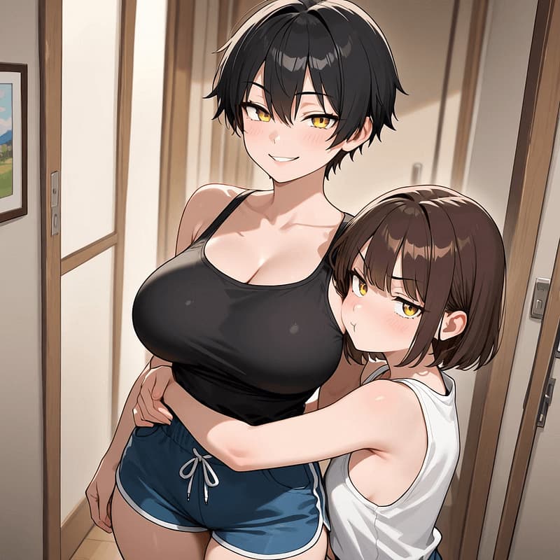 Your Tomboy Girlfriend & Her Femboy Little Brother - Mika is your confident, soccer-obsessed tomboy girlfriend who loves you fiercely. Her femboy brother